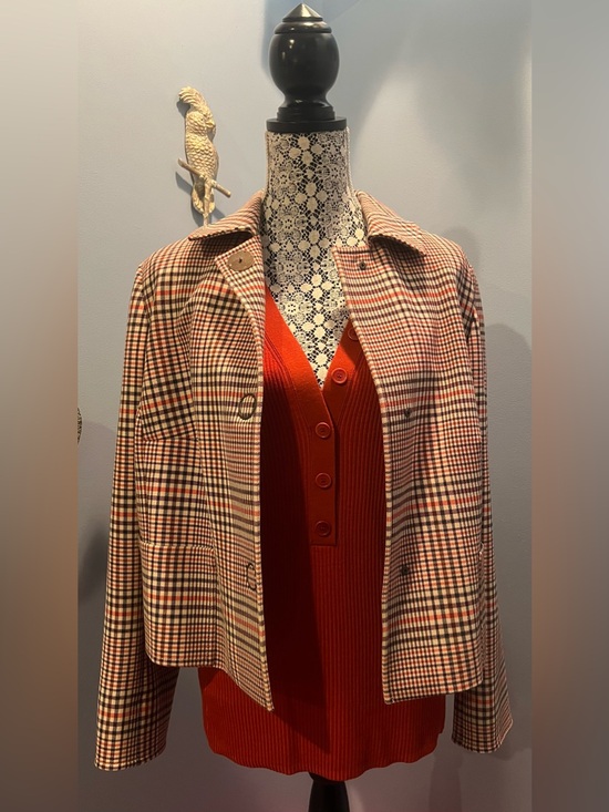 Akris Punto Jackets & Blazers - Akris Punto Plaid Cropped Jacket Blazer in colors Fuji-Sand-Wave